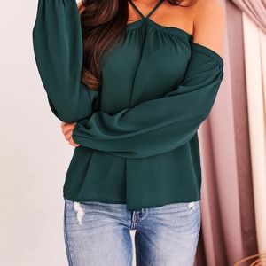 Off the shoulder top in teal size large